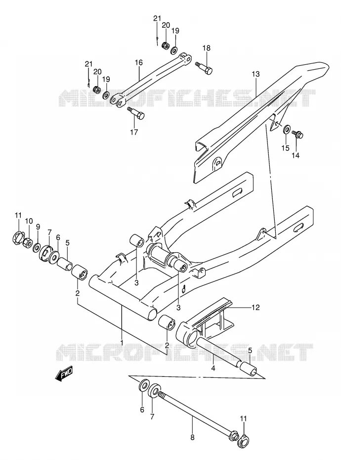 BRAS OSCILLANT ARRIERE Suzuki MOTO 500 GS-E 1994  GS500ER(E2)