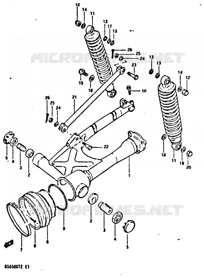 BRAS OSCILLANT ARRIERE Suzuki MOTO 650 GS 1982  GS650GTZ(X/Z)