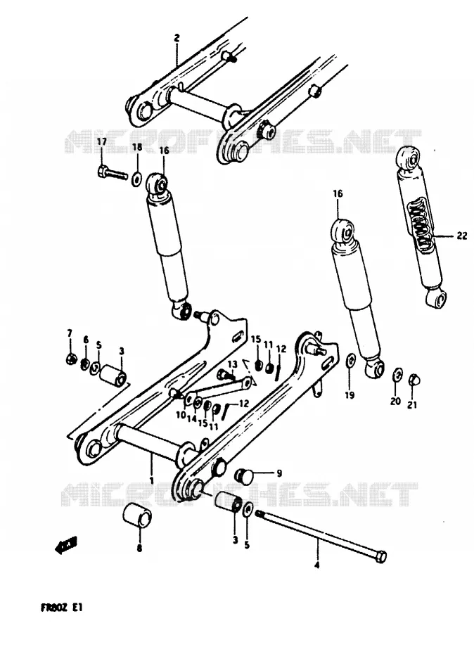 BRAS OSCILLANT ARRIERE Suzuki SCOOTER 80 FR 1982  FR80Z