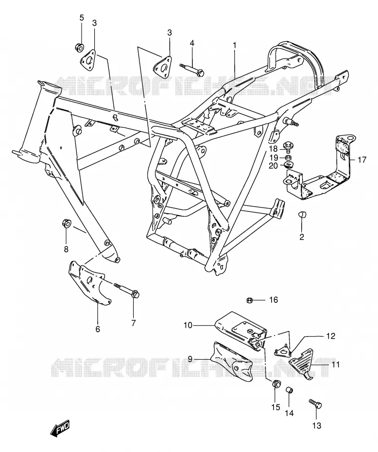 CADRE (MODELE T/V/W) Suzuki MOTO 250 GN 1996  GN250ET(E2)