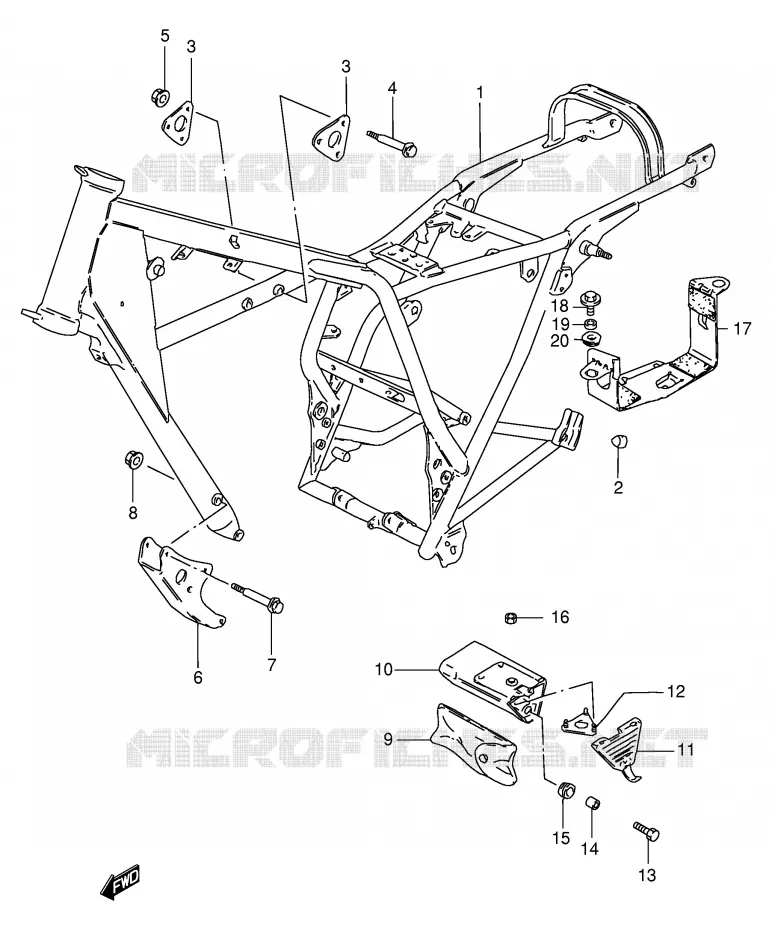 CADRE (MODELE Y) Suzuki MOTO 250 GN 1999  GN250EX(E2)