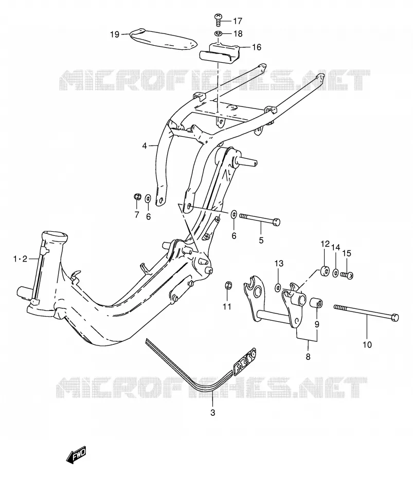 CADRE (MODELE Z/G) Suzuki SCOOTER 50 FZ 1989  FZ50K(E1)