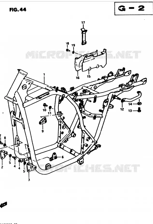 CADRE Suzuki MOTO 450 GS 1982  GS4502(2/Z/D)