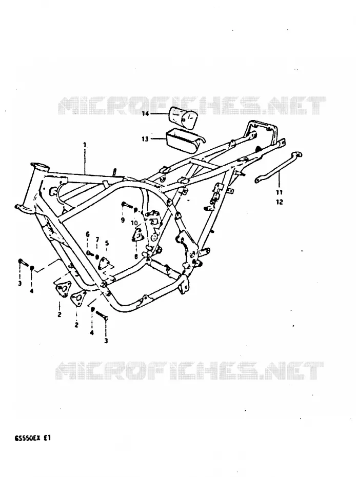 CADRE Suzuki MOTO 550 GS 1981  GS550EX(X)