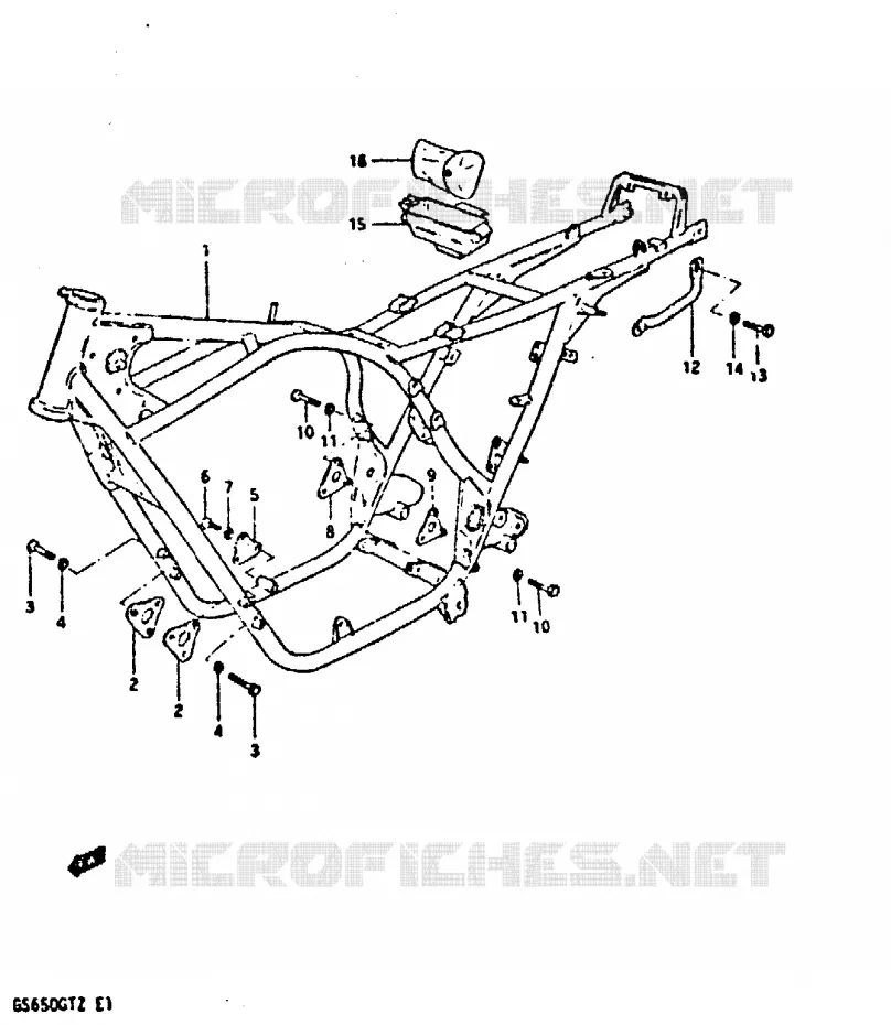 CADRE Suzuki MOTO 650 GS 1982  GS650GTZ(X/Z)