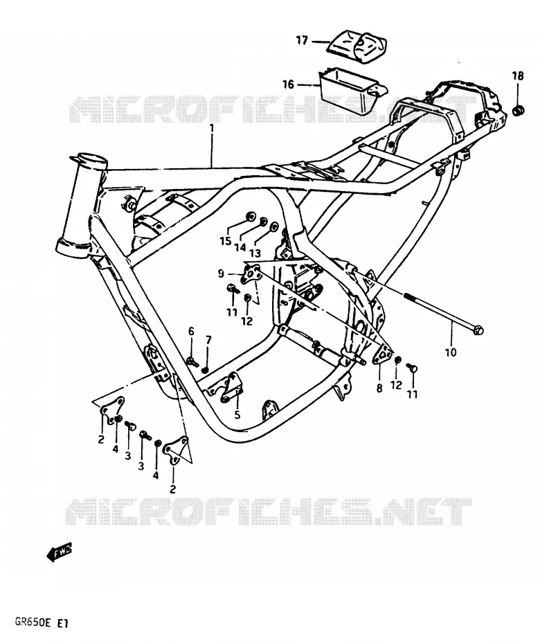 CADRE Suzuki MOTO 650 TEMPTER 1984  GR650E(D/E)