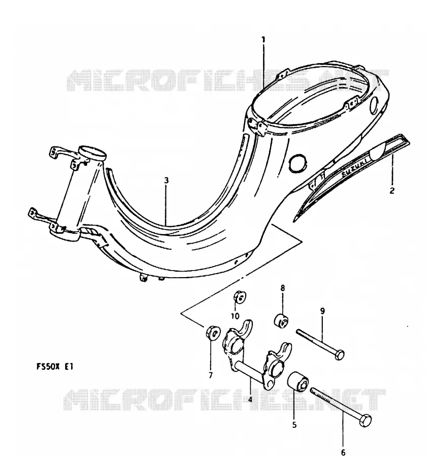CADRE (~F.NO.190687) Suzuki SCOOTER 50 FS 1999  FS50X
