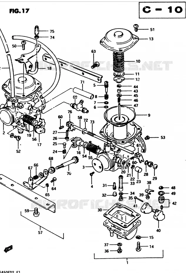 CARBURATEUR (MODELE D) Suzuki MOTO 450 GS-S 1983  GS450SD(2/Z/D)