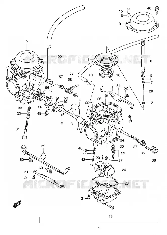 CARBURATEUR (MODELE T) Suzuki MOTO 500 GS-E 1993  GS500EP(E2)