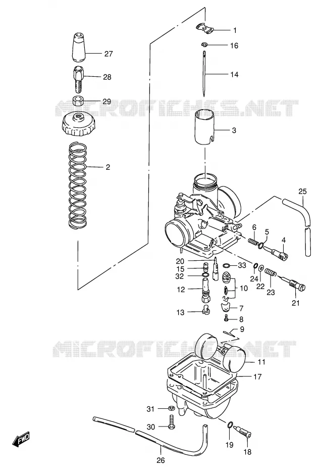 CARBURATEUR (MODELE Z/D/F/K) Suzuki MOTO 125 GS 1982  GS125Z(E1)