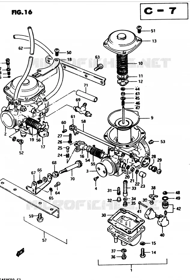 CARBURATEUR (MODELE Z) Suzuki MOTO 450 GS-S 1982  GS450SZ(2/Z/D)