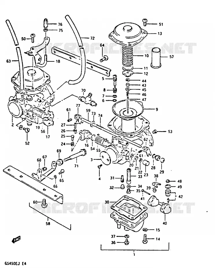 CARBURATEUR Suzuki MOTO 450 GS-S 1987  GS450SH(E/F/G/H/J)