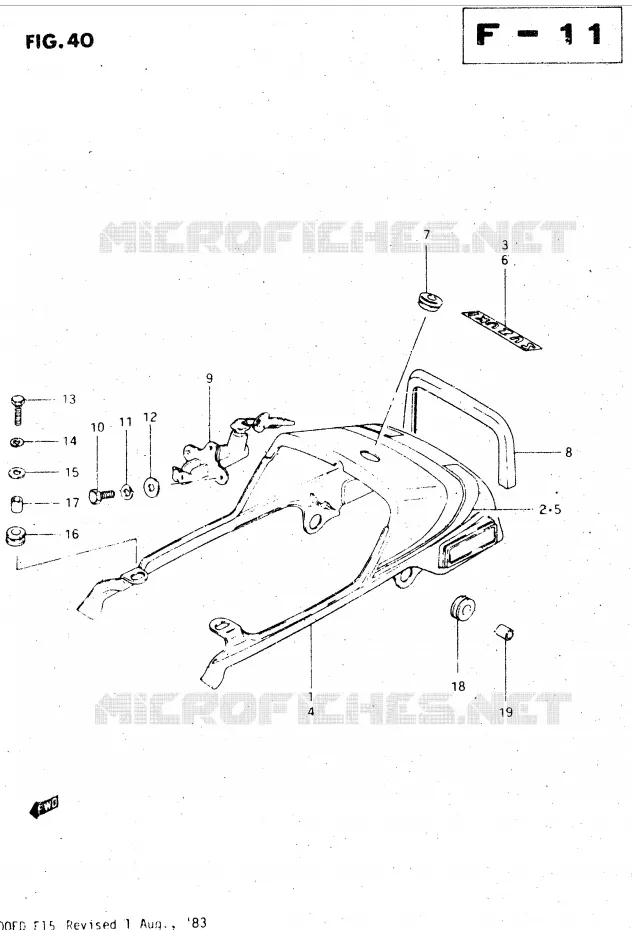 CARENAGE ARRIERE - CAPOT DE SELLE (MODELE D) Suzuki MOTO 500 GS-E 1982  GS500EZ(Z/D)