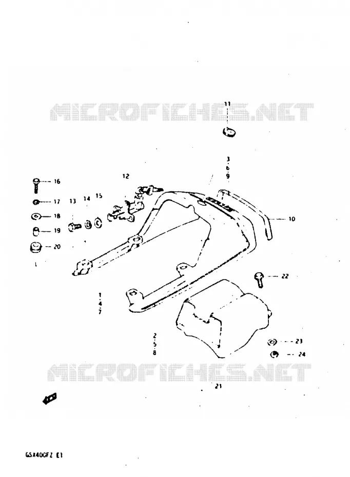 CARENAGE ARRIERE - CAPOT DE SELLE (MODELE Z) Suzuki MOTO 400 GSX 1980  GSX400FT