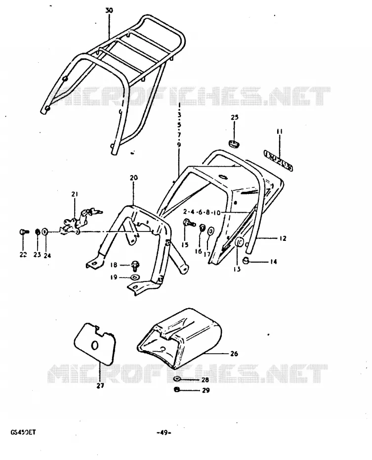 CARENAGE ARRIERE - CAPOT DE SELLE Suzuki MOTO 450 GS 1996  GS450T(T)