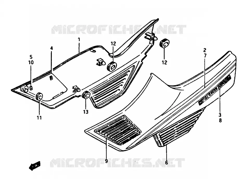 CARENAGES ARRIERE  (GSX1100EFE E2) Suzuki MOTO 1100 GSX-E 1984  GSX1100EE(E/F/G)