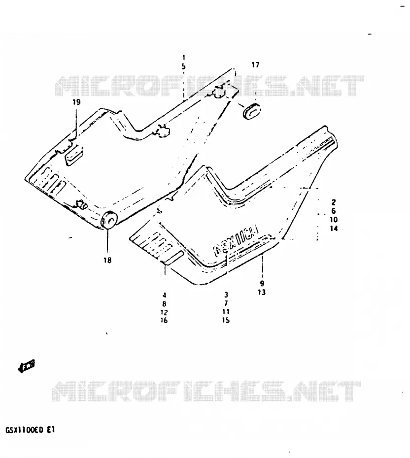 CARENAGES ARRIERE  (GSX1100XD) Suzuki MOTO 1100 GSX 1982  GSX1100Z(Z/D)