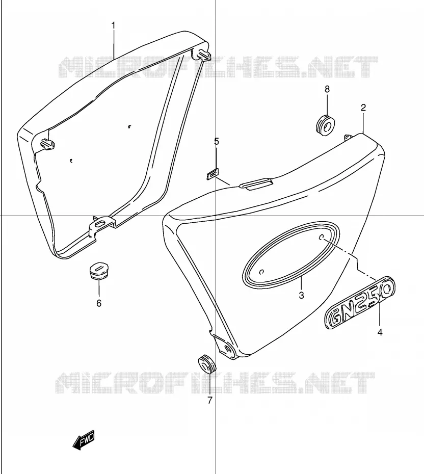 CARENAGES ARRIERE  (MODELE K1) Suzuki MOTO 250 GN 2000  GN250Y(E2)