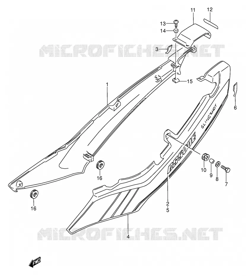 CARENAGES ARRIERE  (MODELE M) Suzuki MOTO 500 GS-E 1992  GS500EUN(E2)