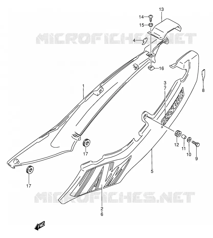 CARENAGES ARRIERE  (MODELE P) Suzuki MOTO 500 GS-E 1995  GS500ESKS(E2)