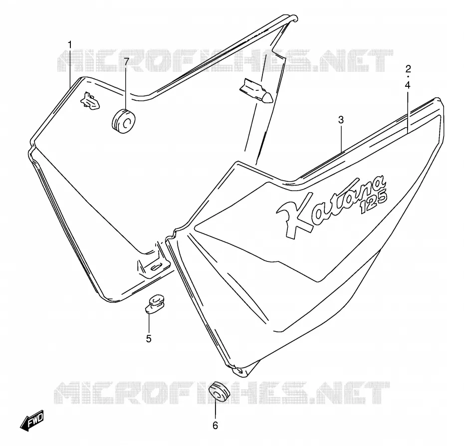 CARENAGES ARRIERE  (MODELE R P37) Suzuki MOTO 125 GS 1994  GS125ESR(E1)