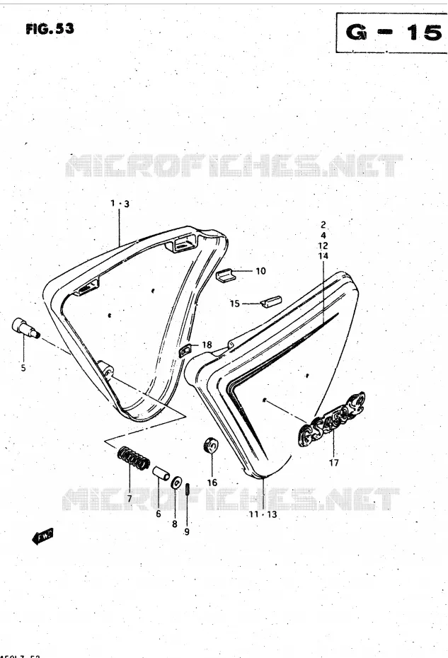 CARENAGES ARRIERE  (MODELE Z) Suzuki MOTO 450 GS-L 1999  GS450LX(E2)