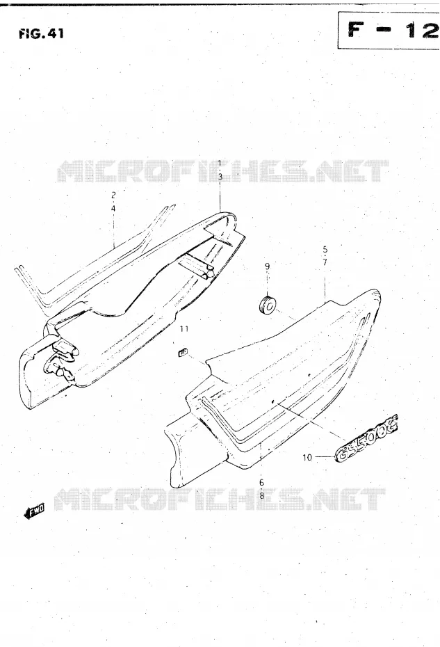 CARENAGES ARRIERE  (MODELE Z) Suzuki MOTO 500 GS-E 1983  GS500ED(Z/D)
