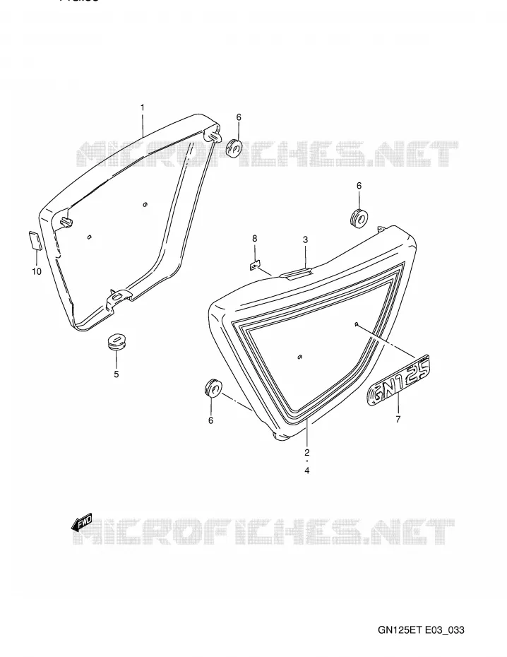 CARENAGES ARRIERE Suzuki MOTO 125 GN 1992  GN125EN(E3)