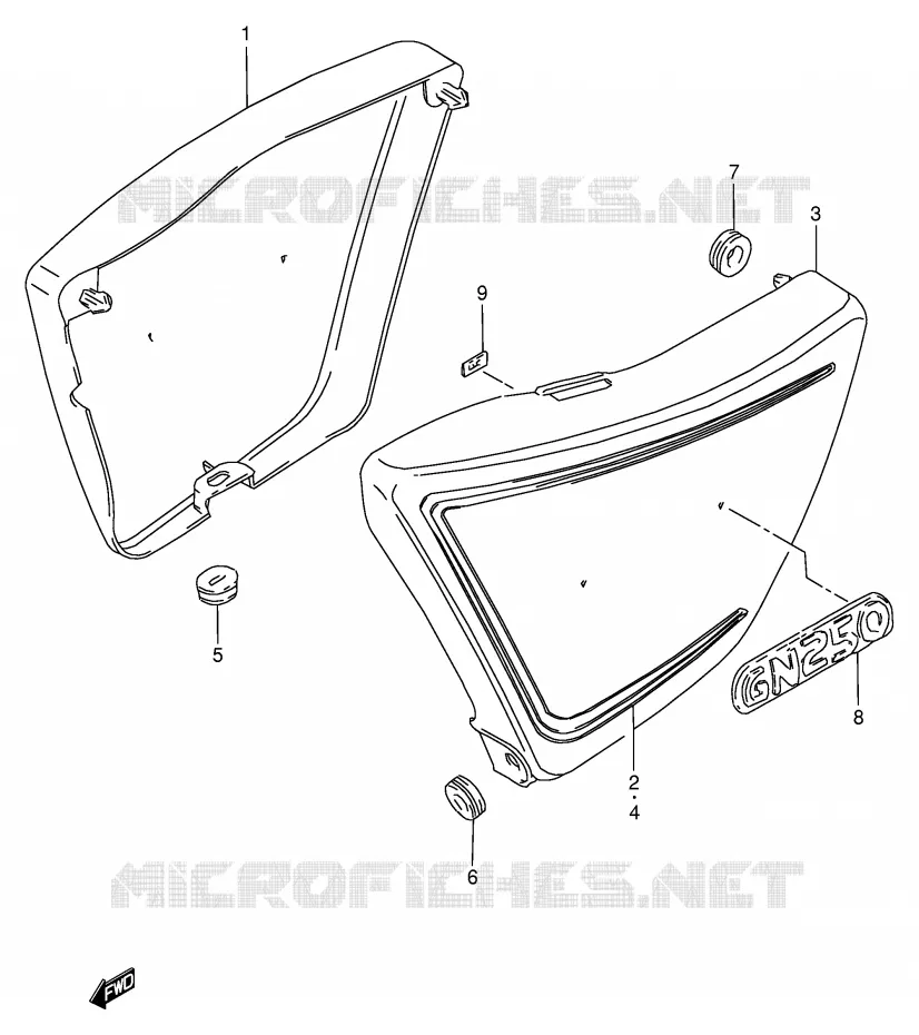 CARENAGES ARRIERE Suzuki MOTO 250 GN 1989  GN250K(E2)