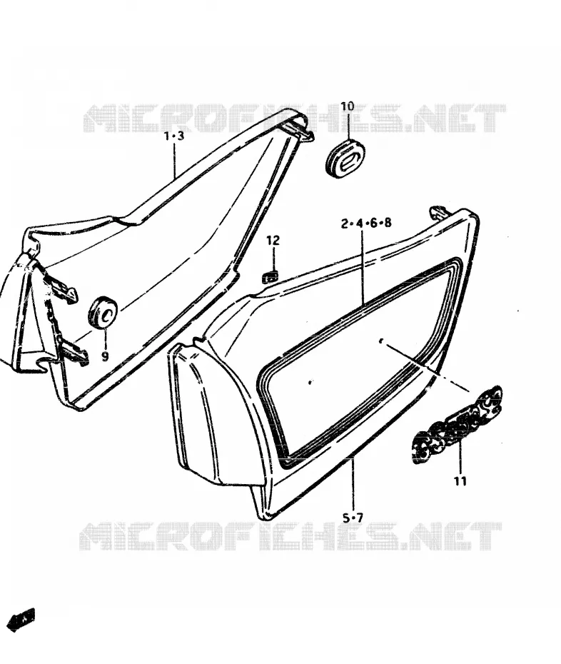 CARENAGES ARRIERE Suzuki MOTO 450 GS-L 1983  GS450LD