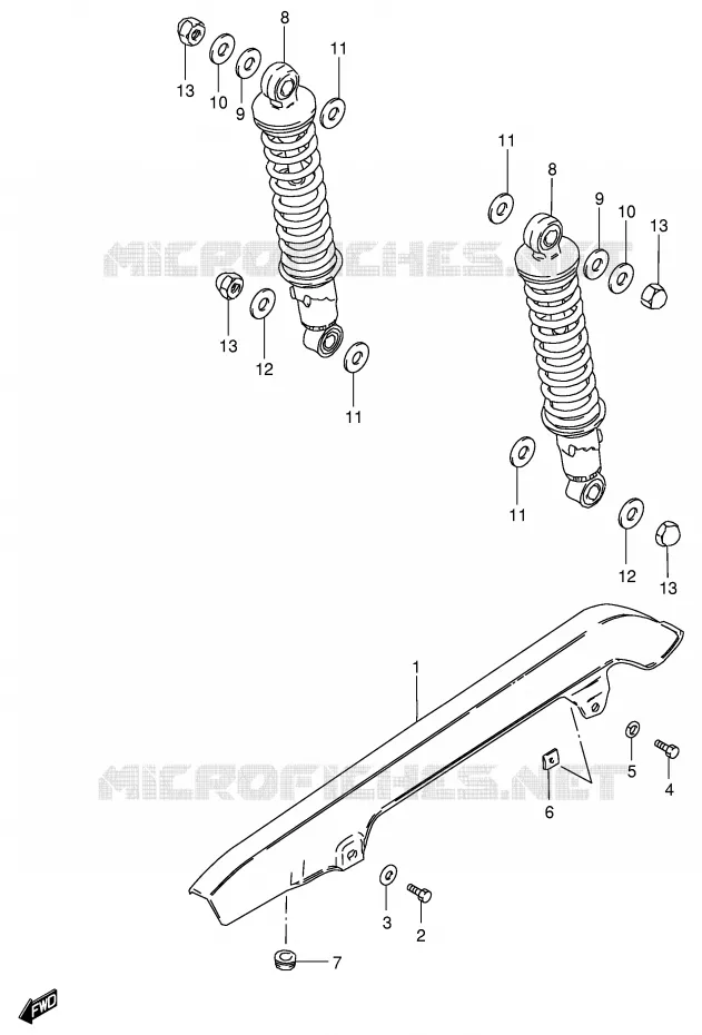 CARTER DE CHAINE - AMORTISSEUR ARRIERE Suzuki MOTO 125 GS 1989  GS125ESK(E1)