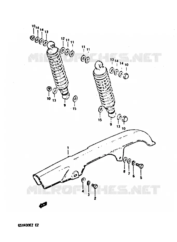 CARTER DE CHAINE - AMORTISSEUR ARRIERE Suzuki MOTO 400 GSX 1982  GSX400SZ