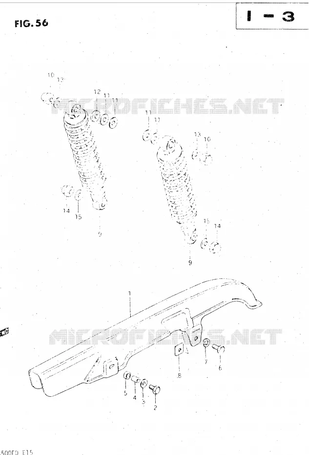 CARTER DE CHAINE - AMORTISSEUR ARRIERE Suzuki MOTO 500 GS-E 1983  GS500ED(Z/D)
