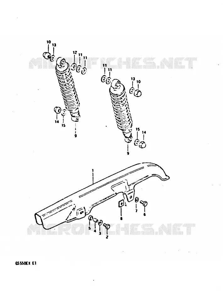 CARTER DE CHAINE - AMORTISSEUR ARRIERE Suzuki MOTO 550 GS 1981  GS550X(X)