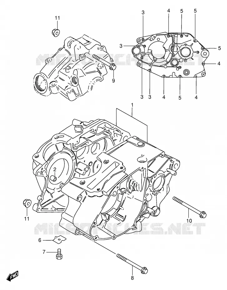 CARTER (GS125SR,GS125ESD/ESF/ESK/ESL/ESM/ESR) Suzuki MOTO 125 GS 1990  GS125ESL(E1)