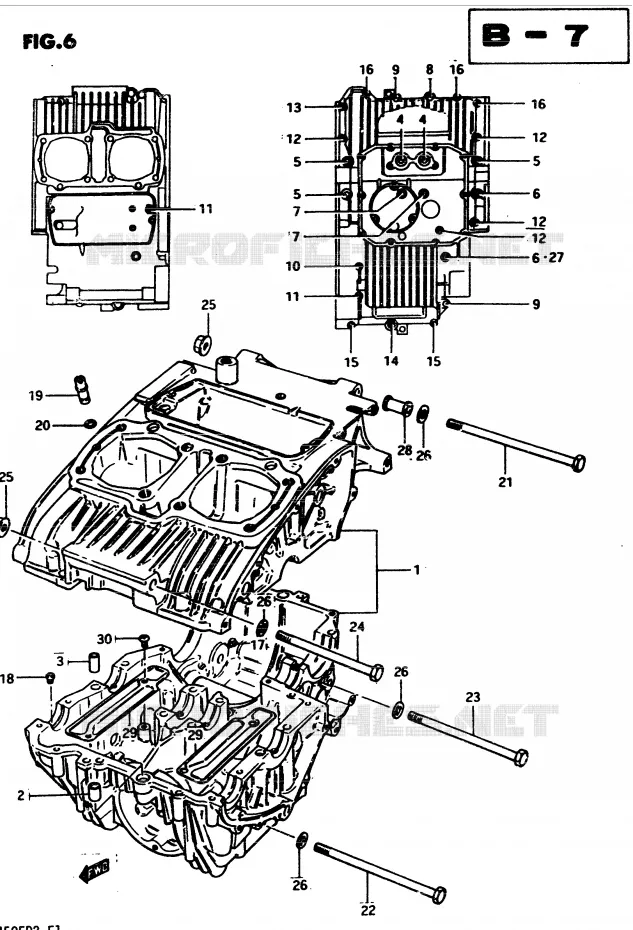 CARTER (MODELE D) Suzuki MOTO 450 GS 1983  GS450D(2/Z/D)