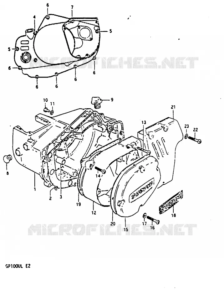 CARTER (MODELE L) Suzuki MOTO 100 GP 1983  GP100UD(X/D/L)