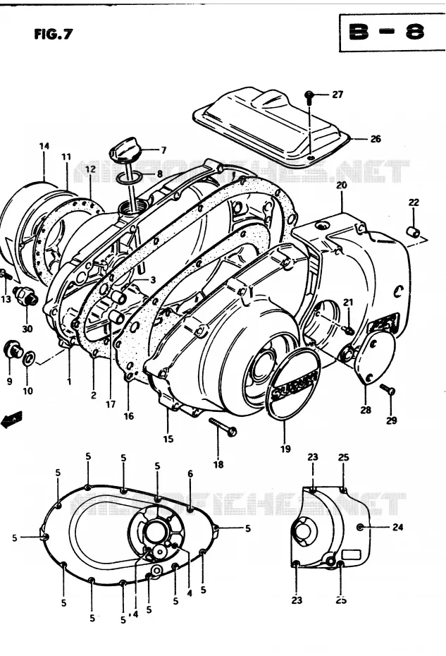 CARTER (MODELE Z) Suzuki MOTO 450 GS 1982  GS4502(2/Z/D)