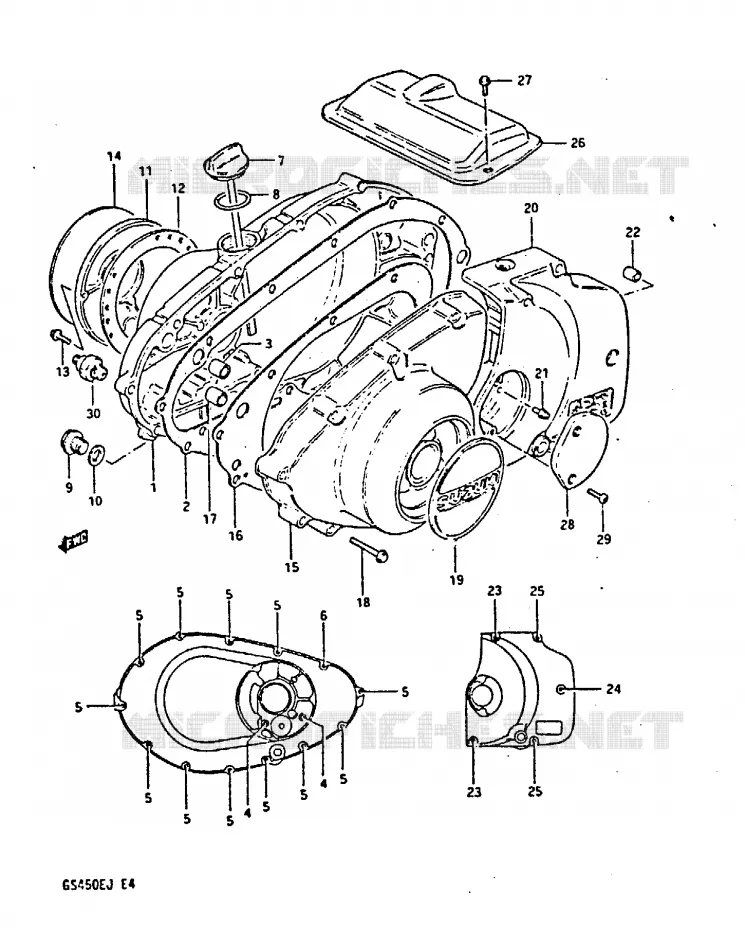 CARTER Suzuki MOTO 450 GS-E 1987  GS450EH(E/F/G/H/J)