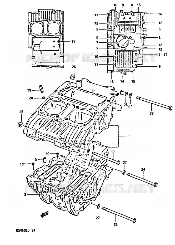 CARTER Suzuki MOTO 450 GS-E 1987  GS450EH(E/F/G/H/J)