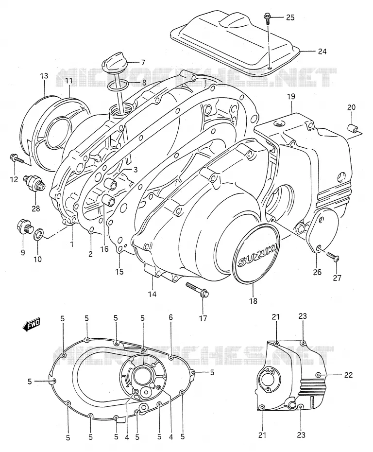 CARTER Suzuki MOTO 500 GS-E 1990  GS500EL(E28)