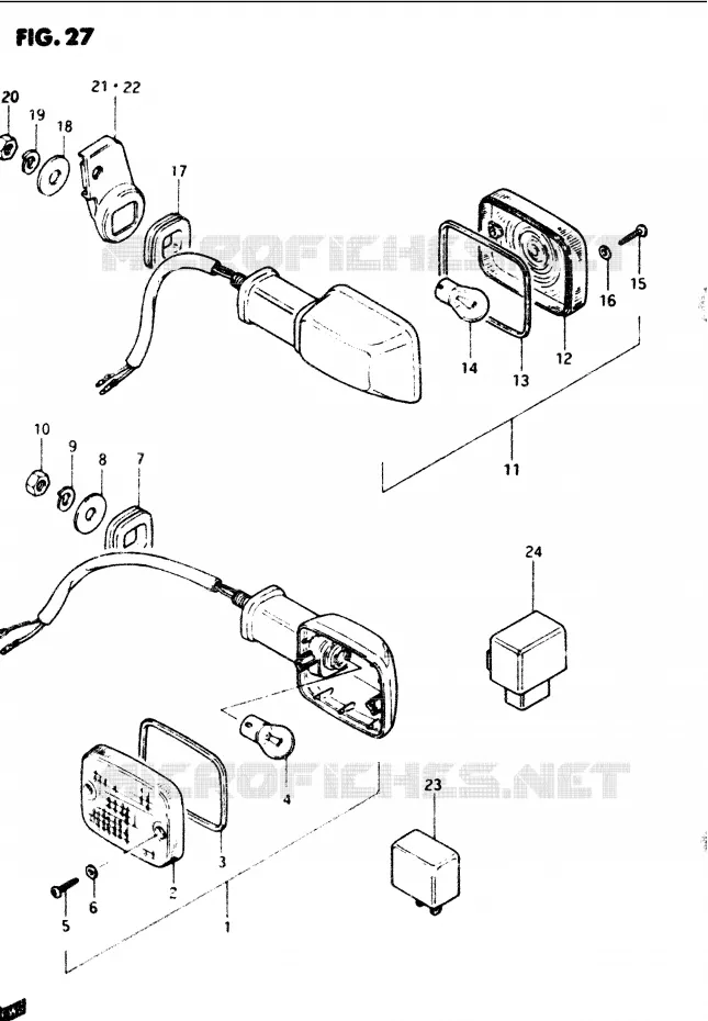 CLIGNOTANTS (E1, E6, E24) Suzuki MOTO 1100 GS-G 1985  GS1100GF(E/F/G)
