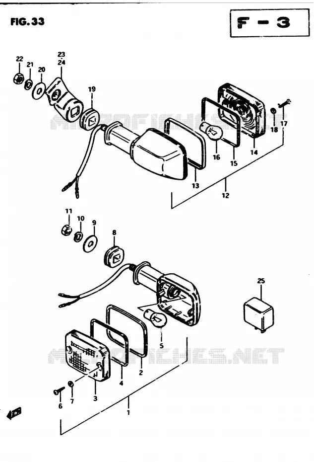 CLIGNOTANTS (E15) Suzuki MOTO 450 GS-E 1983  GS450ED2(2/Z/D)