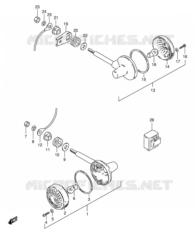 CLIGNOTANTS (E15,E17,E18,E39) Suzuki MOTO 125 GS 1983  GS125ESD(E1)