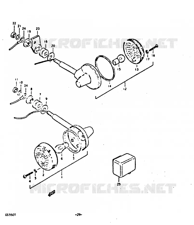 CLIGNOTANTS (E18, E26) Suzuki MOTO 550 GS 1980  GS550ET(T)