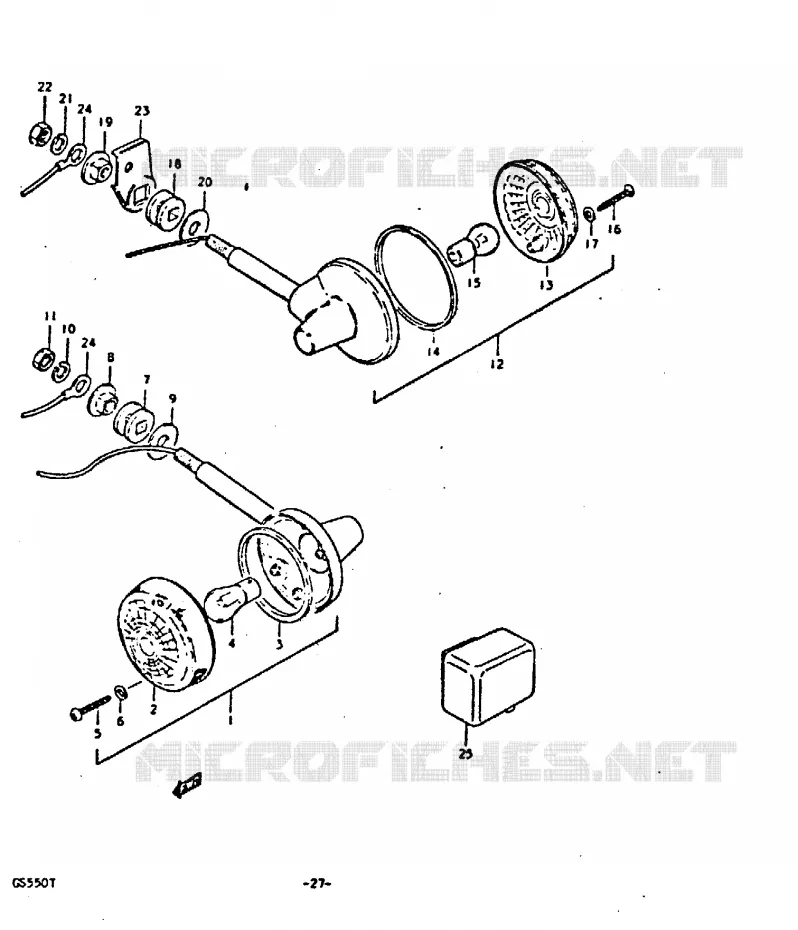 CLIGNOTANTS (E2, E4, E34) Suzuki MOTO 550 GS 1980  GS550ET(T)