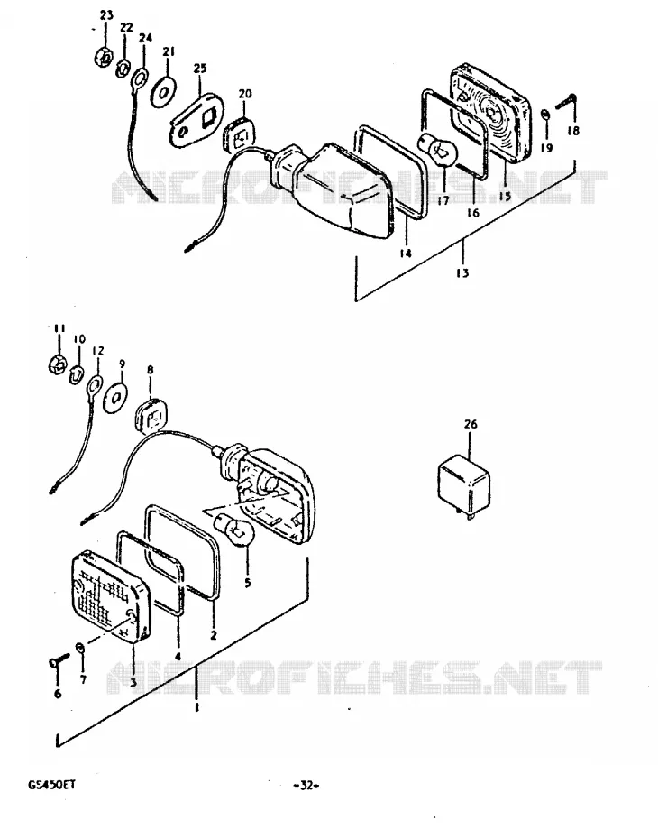 CLIGNOTANTS (E21) Suzuki MOTO 450 GS-E 1980  GS450ET(T)