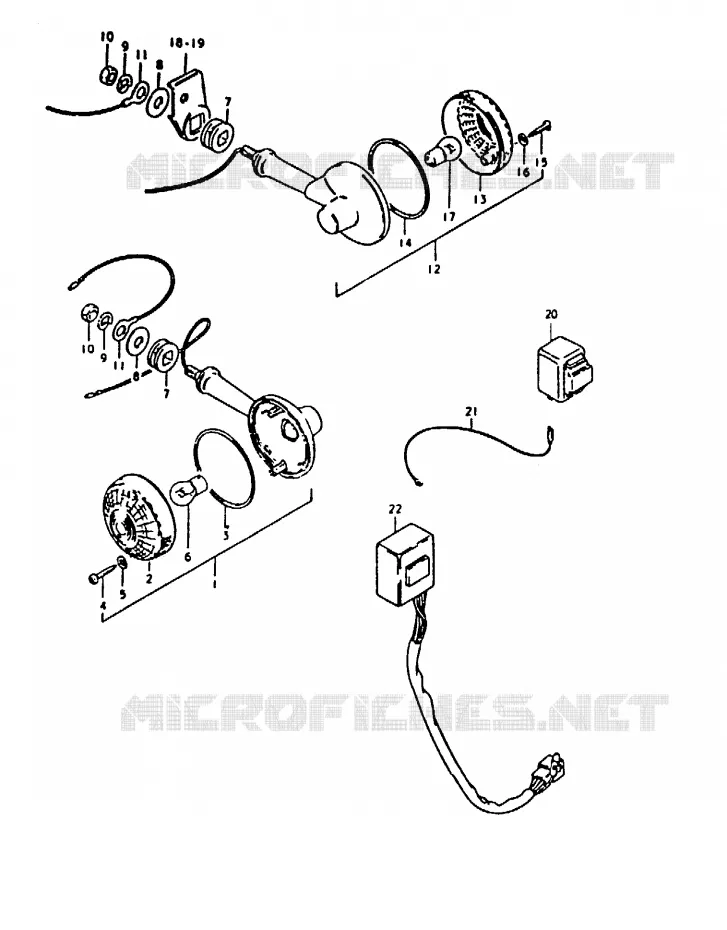 CLIGNOTANTS (E22, E25) Suzuki MOTO 1000 GS 1980  GS1000ET(T)