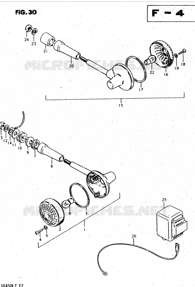 CLIGNOTANTS (E22, E25) Suzuki MOTO 450 GS-L 1982  GS450LZ(E2)