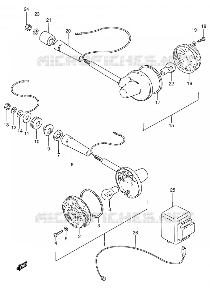 CLIGNOTANTS (E22) Suzuki MOTO 250 GN 1990  GN250L(E2)